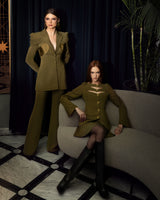 Olive Crepe Cut-Out Set