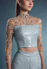 Light Blue Sequin Set