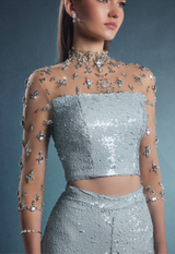 Light Blue Sequin Set