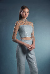 Light Blue Sequin Set