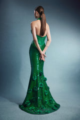 Green sequin dress