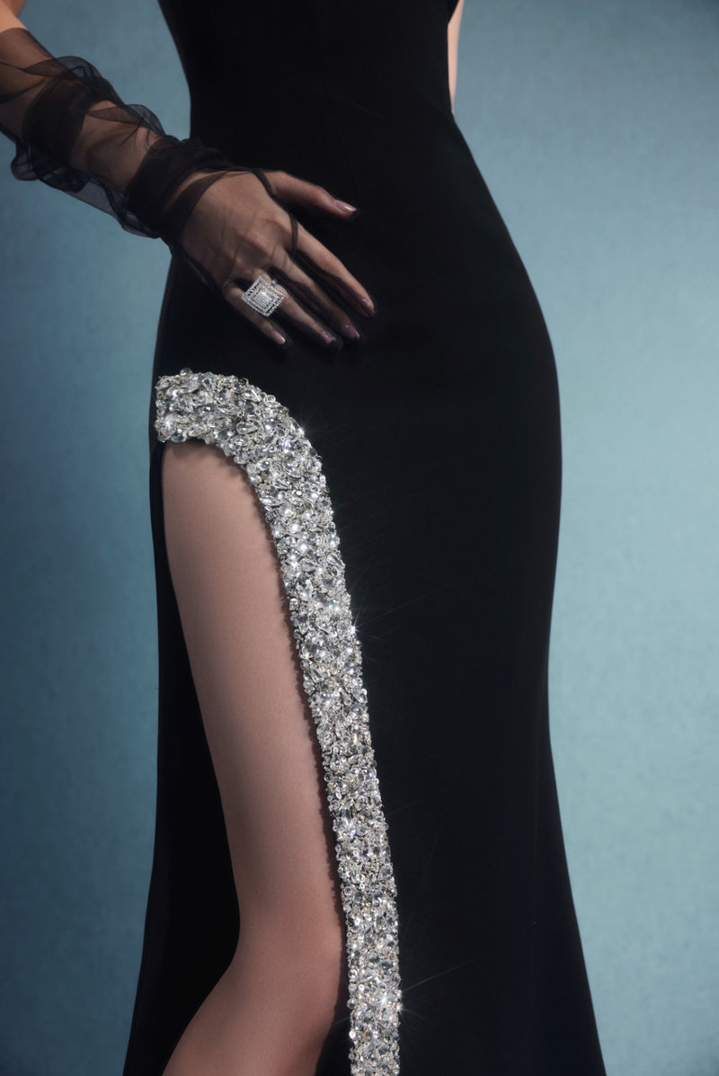 Black Crystal Dress – Dalidaayach Black Crystal Dress – Dalidaayach