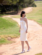 Off-white fitted dress