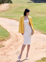Off-white fitted dress