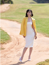 Off-white fitted dress