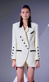 Ivory Tweed Blazer Set