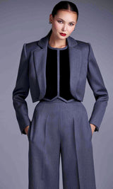 Trousers - Three Pieces Grey Pants Suit