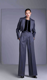 Vest - Three Pieces Grey Pants Suit