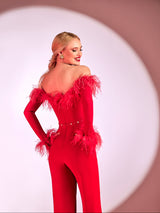 Deep red jumpsuit