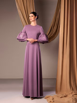 Purple Abaya with Puff Sleeves