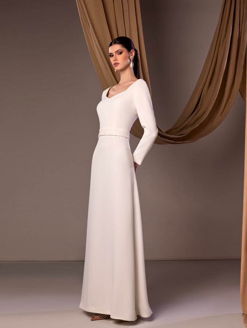 White Abaya with Dress