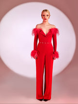 Deep red jumpsuit