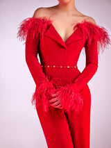 Deep red jumpsuit