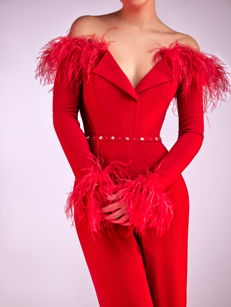 Deep red jumpsuit